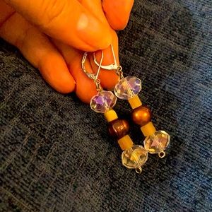 5/$25 Aurora borealis crystal snd bronze bead earrings.